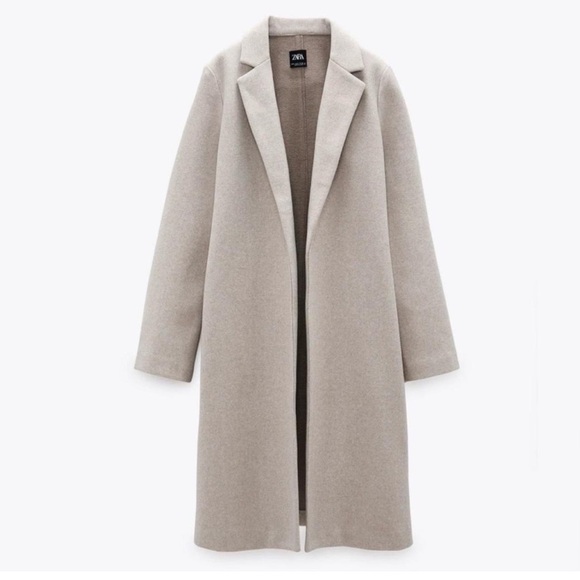 Zara Jackets & Blazers - Zara Women's Long Gray Coat - oatmeal cream overcoat